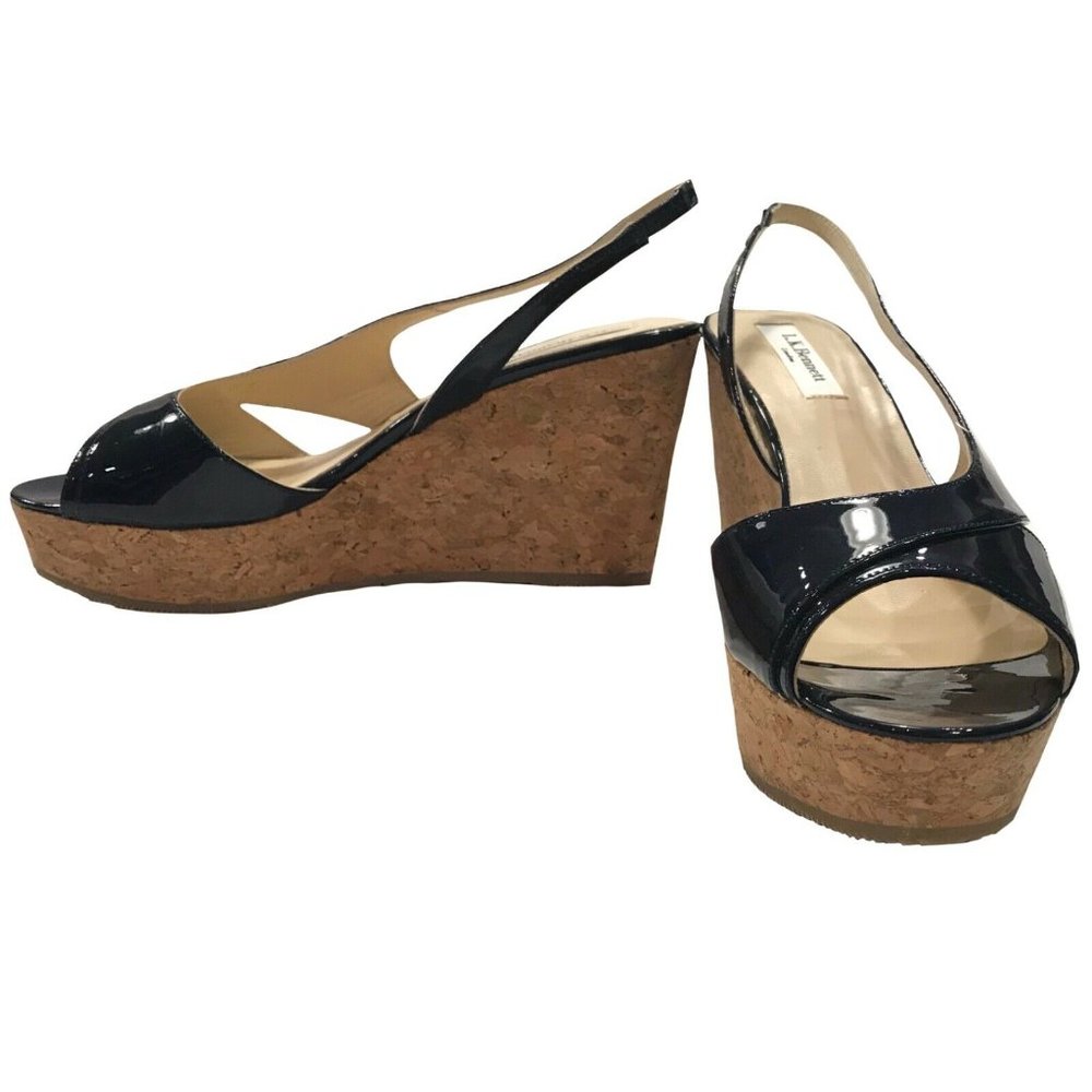 NEW LK Bennett London Patent Peep Toe Wedge 8